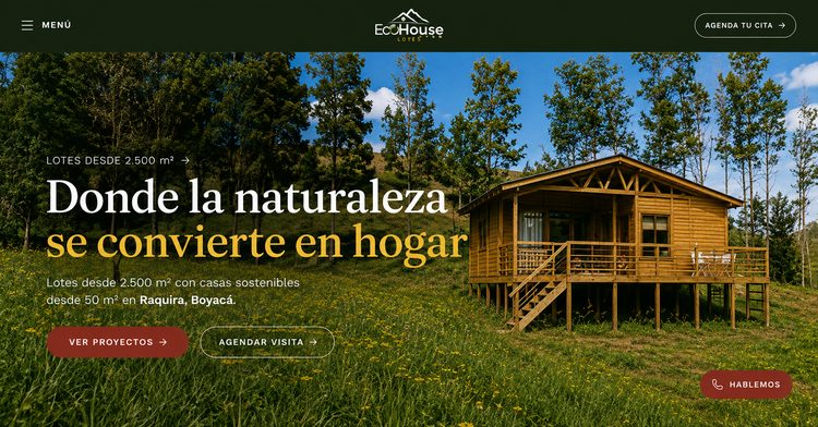 Diseño web para EcoHouse, construcción sostenible — proyecto de VH Studio